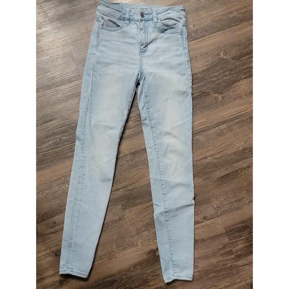 American Eagle Next Level Stretch Skinny Jeans Light Wash Blue Womens Size 2 Reg